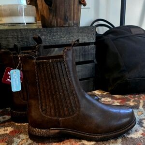 Brown Leather Booties Lukees